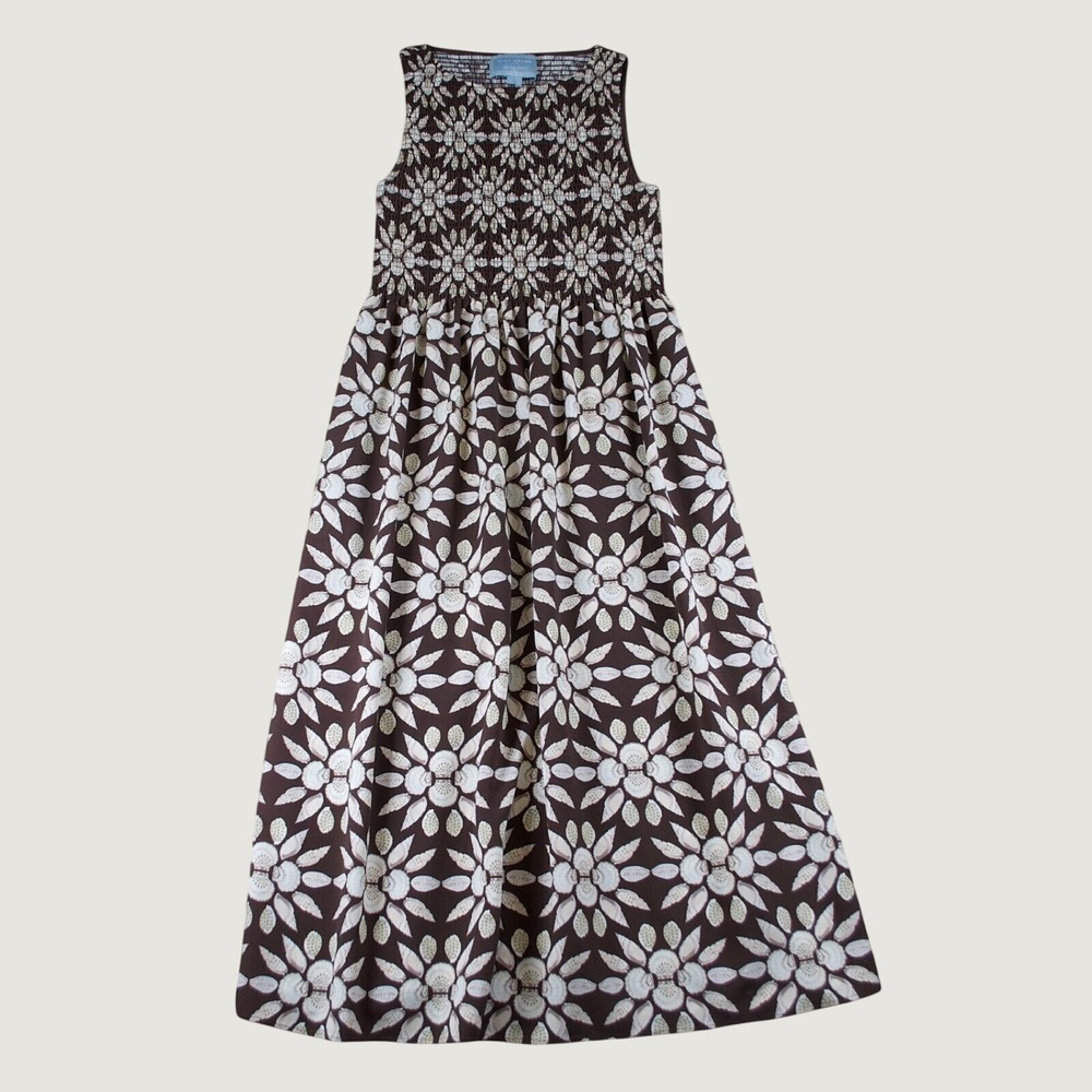 Hill House Home The Cosima Nap Dress Chocolate Shell Mosaic Brown Cream L